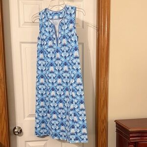 Blue Floral Sleeveless Dress